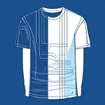 blue short-sleeved T-shirt image